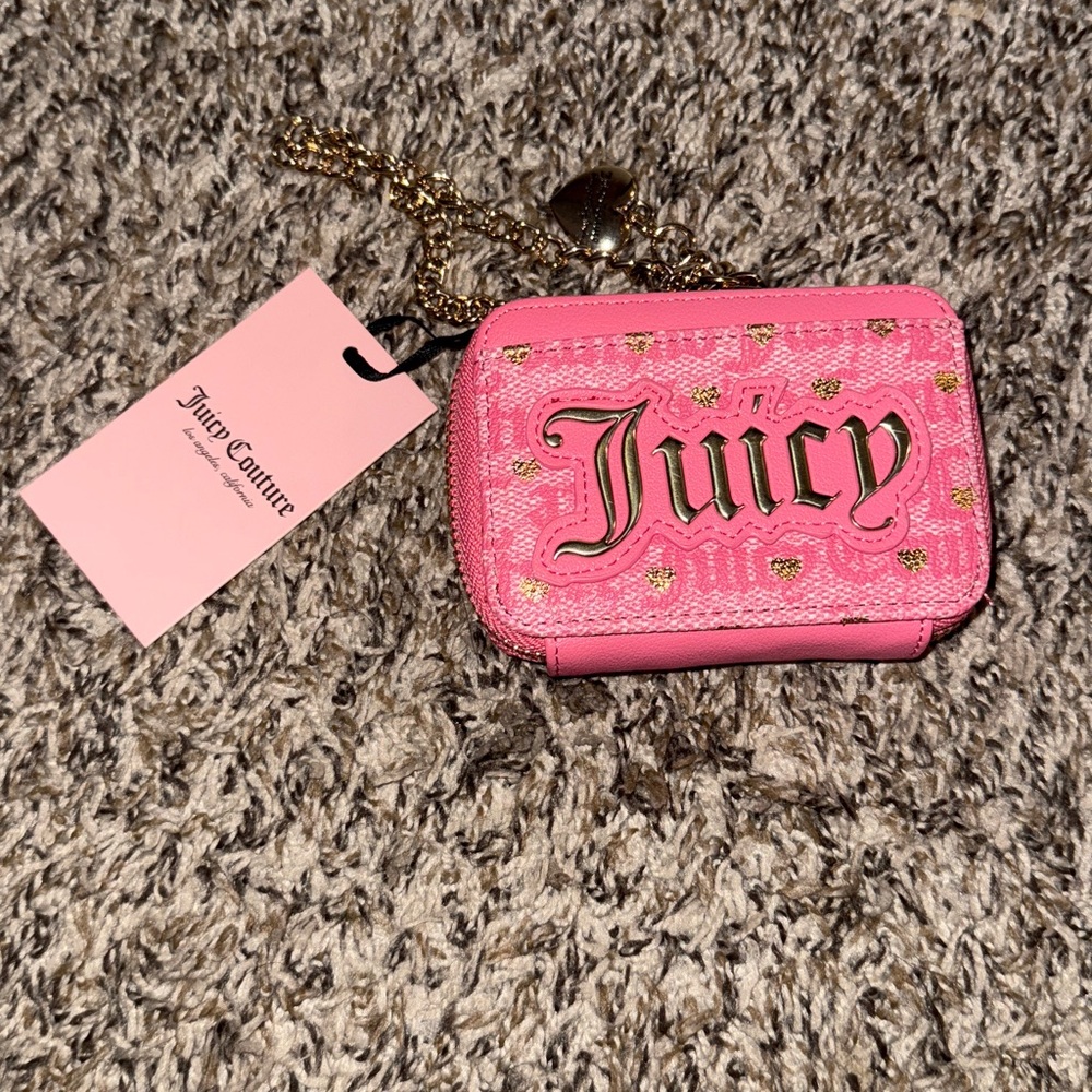 Juicy Couture Pink Pokerface Sqaure Zip Wallet